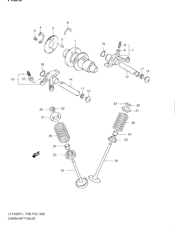 ARBRE A CAMES VALVE POUR SUZUKI KINGQUAD 400 2011 POUR SUZUKI KINGQUADLT F400F L1 LT F400FZ L1 