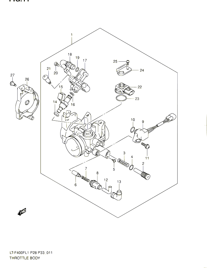 CORPS DE PAPILLON POUR SUZUKI KINGQUAD 400 2011 POUR SUZUKI KINGQUADLT F400F L1 LT F400FZ L1 