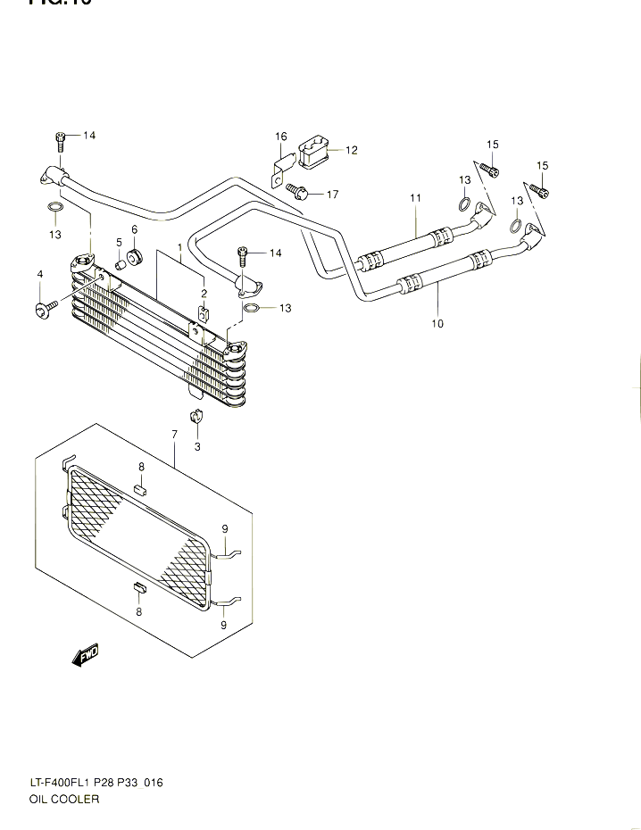 RADIATEUR DHUILE POUR SUZUKI KINGQUAD 400 2011 POUR SUZUKI KINGQUADLT F400F L1 LT F400FZ L1 