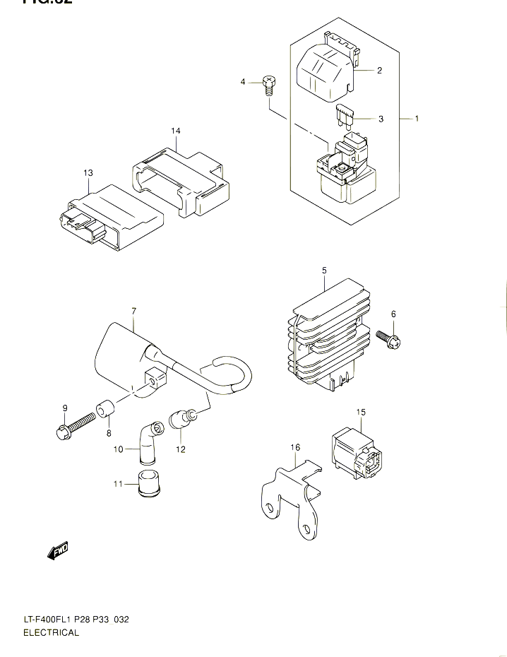 PARTIE ELECTRIQUE POUR SUZUKI KINGQUAD 400 2011 POUR SUZUKI KINGQUADLT F400F L1 LT F400FZ L1 