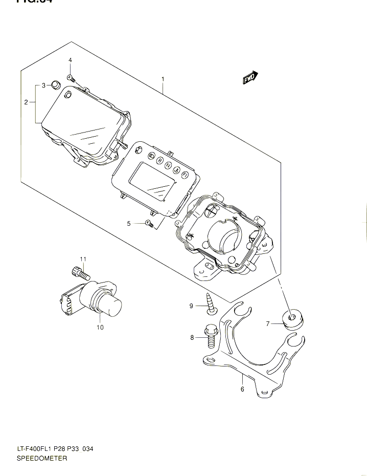 COMPTEUR LT F400FL1 P28 POUR SUZUKI KINGQUAD 400 2011 POUR SUZUKI KINGQUADLT F400F L1 LT F400FZ L1 