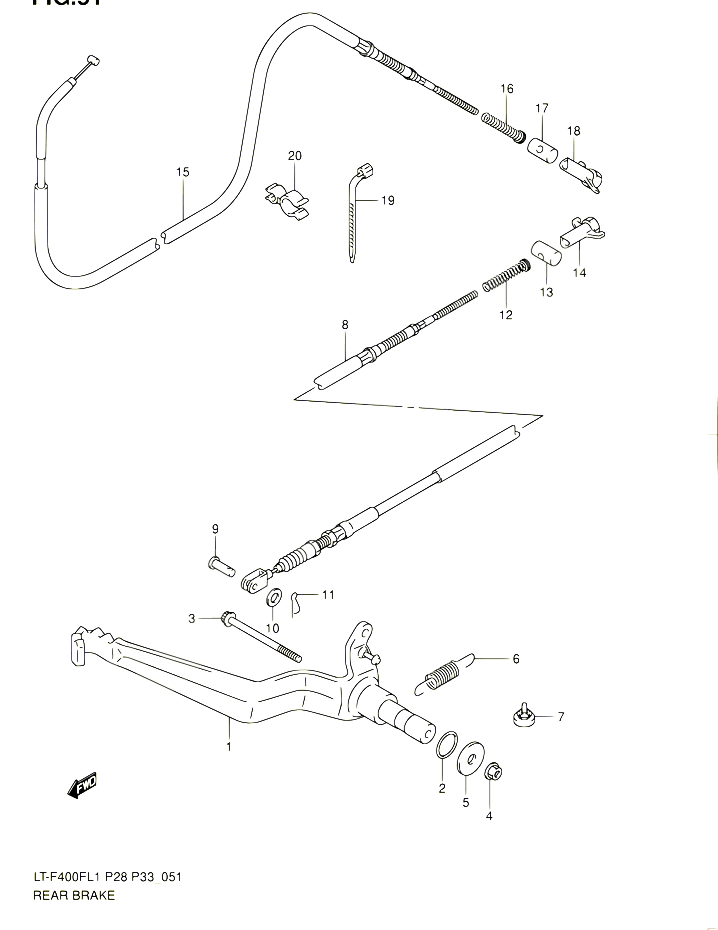 FREIN ARRIERE POUR SUZUKI KINGQUAD 400 2011 POUR SUZUKI KINGQUADLT F400F L1 LT F400FZ L1 