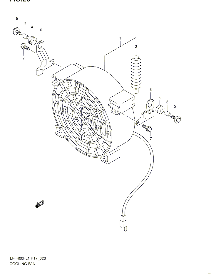 VENTILATEUR DE REFROIDISSEMENT POUR SUZUKI KINGQUAD 400 2011 POUR SUZUKI KINGQUADLT F400F L1 