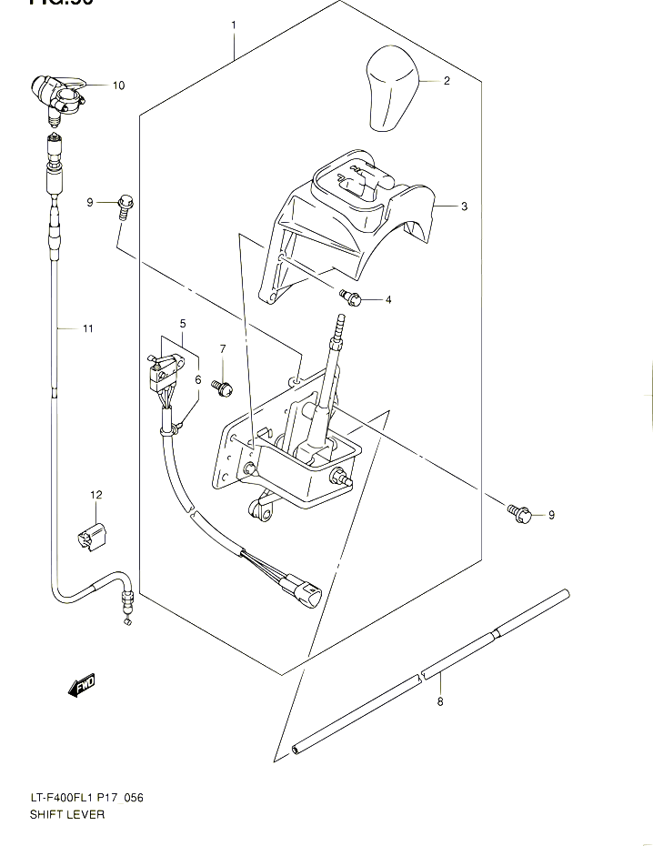 LEVIER DE VITESSE POUR SUZUKI KINGQUAD 400 2011 POUR SUZUKI KINGQUADLT F400F L1 