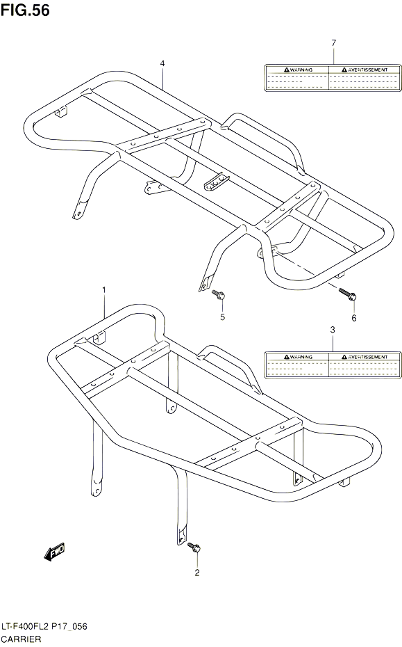 PORTE PAQUET LT F400FL2 P17 POUR SUZUKI KINGQUAD 400 2012 POUR SUZUKI KINGQUADLT F400F L2 LT F400FZ L2 