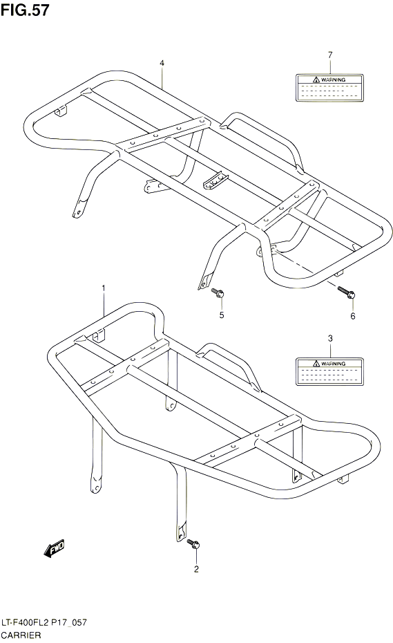 PORTE PAQUET LT F400FL2 P24 POUR SUZUKI KINGQUAD 400 2012 POUR SUZUKI KINGQUADLT F400F L2 LT F400FZ L2 