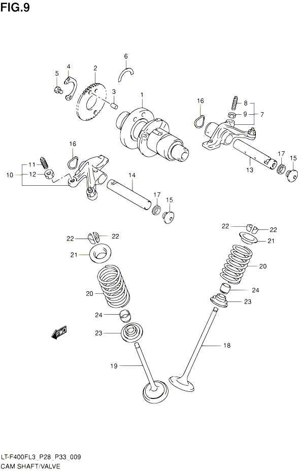 ARBRE A CAMES VALVE POUR SUZUKI KINGQUAD 400 2013 POUR SUZUKI KINGQUADLT F400F L3 LT F400FZ L3 