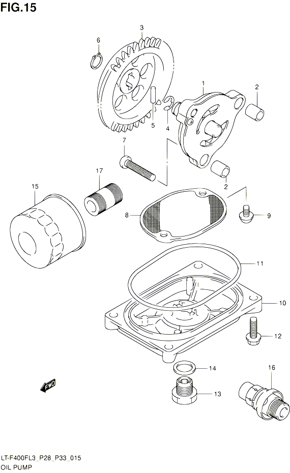 POMPE A HUILE POUR SUZUKI KINGQUAD 400 2013 POUR SUZUKI KINGQUADLT F400F L3 LT F400FZ L3 