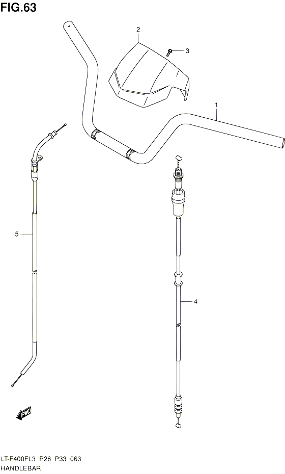 GUIDON POUR SUZUKI KINGQUAD 400 2013 POUR SUZUKI KINGQUADLT F400F L3 LT F400FZ L3 
