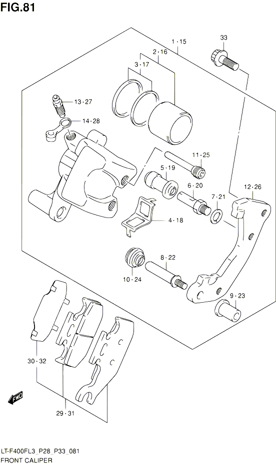 ETRIER DE FREIN AVANT POUR SUZUKI KINGQUAD 400 2013 POUR SUZUKI KINGQUADLT F400F L3 LT F400FZ L3 