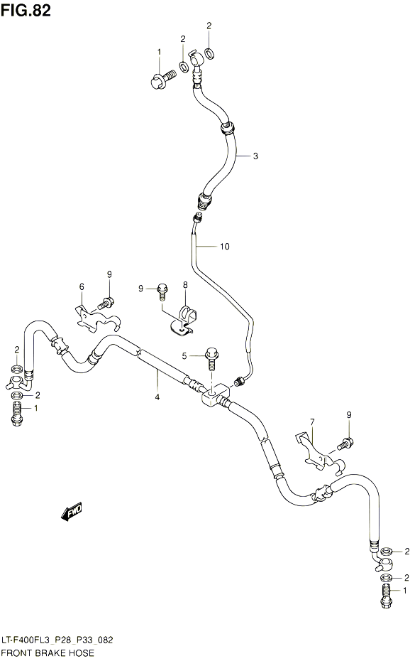 DURITE DE FREIN AVANT POUR SUZUKI KINGQUAD 400 2013 POUR SUZUKI KINGQUADLT F400F L3 LT F400FZ L3 