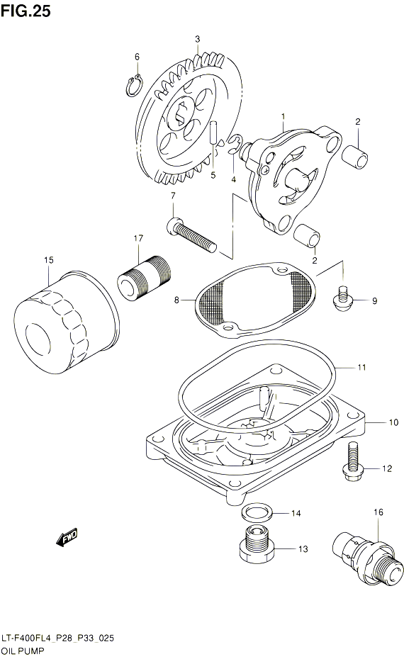 POMPE A HUILE POUR SUZUKI KINGQUAD 400 2014 POUR KINGQUAD 400 2WD AUTOMATIQUE LT F400F L4 LT F400FZ L4 