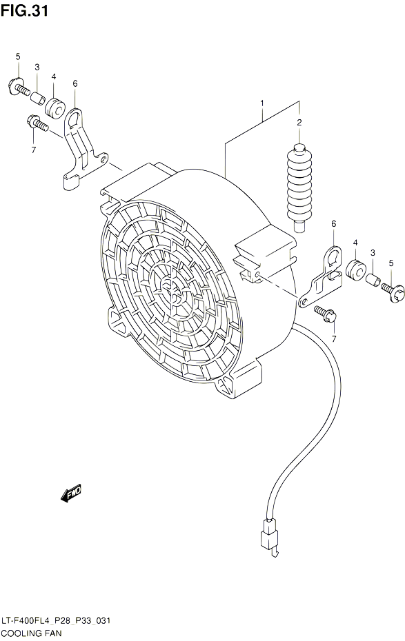 VENTILATEUR DE REFROIDISSEMENT POUR SUZUKI KINGQUAD 400 2014 POUR KINGQUAD 400 2WD AUTOMATIQUE LT F400F L4  LT F400FZ L4 