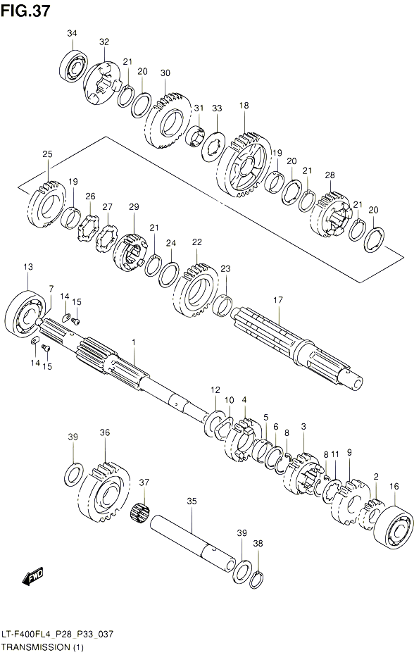 TRANSMISSION 1 POUR SUZUKI KINGQUAD 400 2014 POUR KINGQUAD 400 2WD AUTOMATIQUE LT F400F L4 LT F400FZ L4 