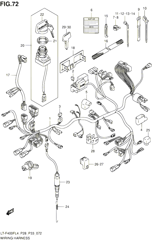 FAISCEAU ELECTRIQUE LT F400FL4 P28 POUR SUZUKI KINGQUAD 400 2014 POUR KINGQUAD 400 2WD AUTOMATIQUE LT F400F L4 LT F400FZ L4 