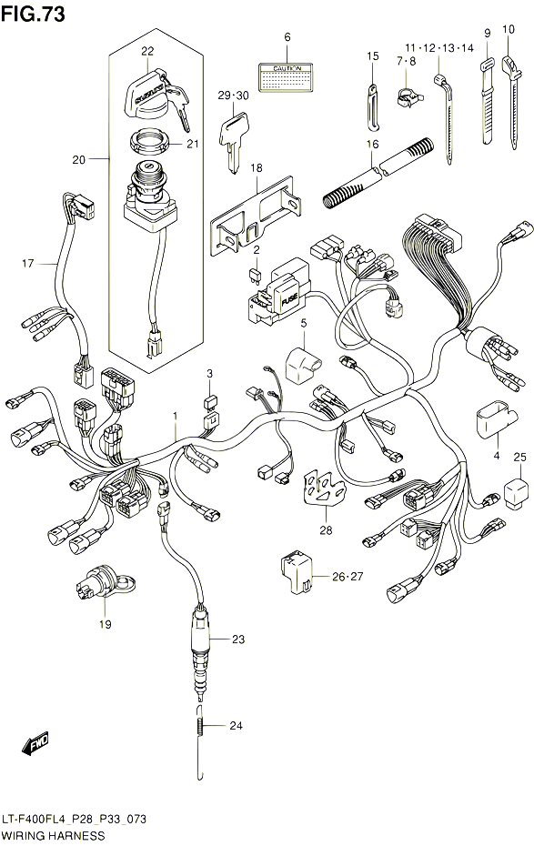 FAISCEAU ELECTRIQUE LT F400FL4 P33 POUR SUZUKI KINGQUAD 400 2014 POUR KINGQUAD 400 2WD AUTOMATIQUE LT F400F L4 LT F400FZ L4 