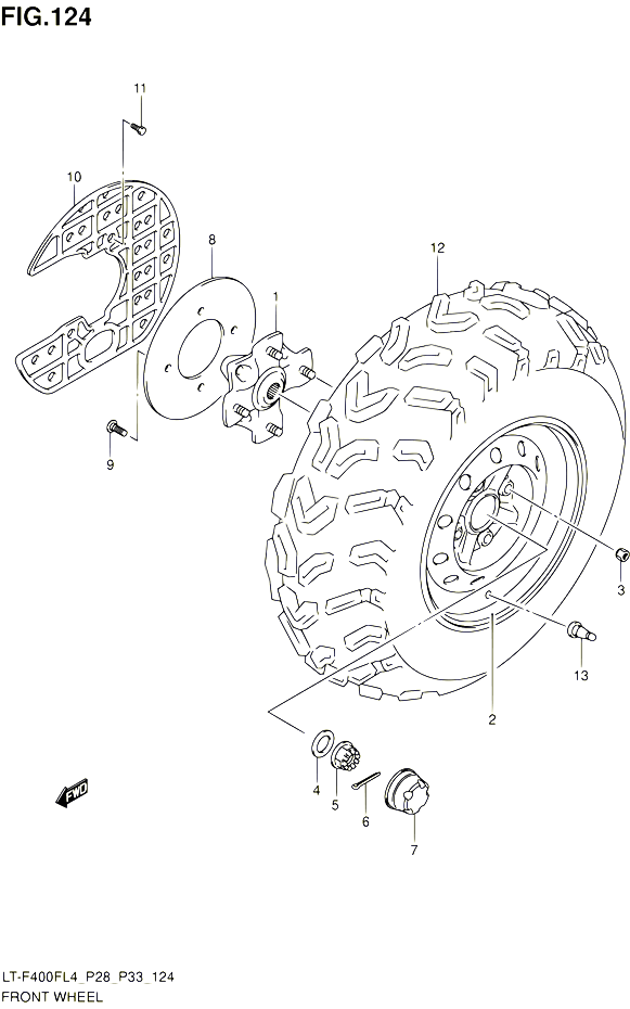 ROUE AVANT LT F400FL4 P33 POUR SUZUKI KINGQUAD 400 2014 POUR KINGQUAD 400 2WD AUTOMATIQUE LT F400F L4  LT F400FZ L4 