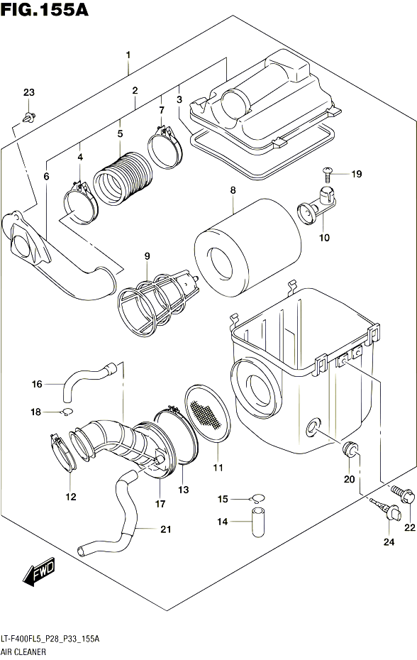 FILTRE A AIR LT F400FL5 P28 POUR SUZUKI KINGQUAD 400 2015 POUR SUZUKI KINGQUADLT F400F L5 LT F400FZ L5 