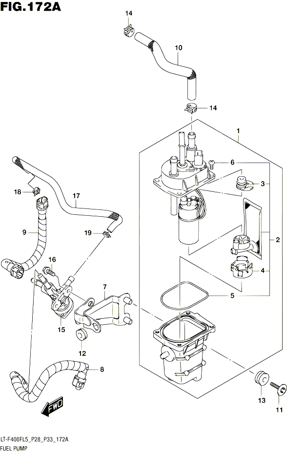 POMPE A ESSENCE POUR SUZUKI KINGQUAD 400 2015 POUR SUZUKI KINGQUADLT F400F L5  LT F400FZ L5 