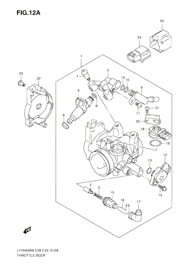 CORPS DE PAPILLON MODEL K9 L0 POUR SUZUKI QUADRACER 450 2010 POUR SUZUKI QUADRACERLT R450 L0 LT R450Z L0 