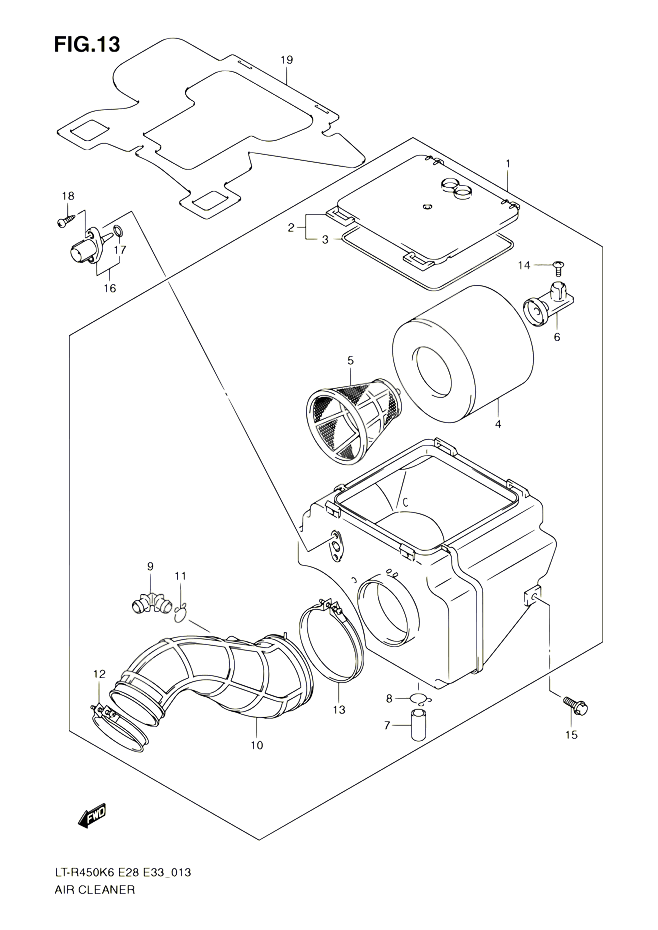 FILTRE A AIR POUR SUZUKI QUADRACER 450 2010 POUR SUZUKI QUADRACERLT R450 L0  LT R450Z L0 