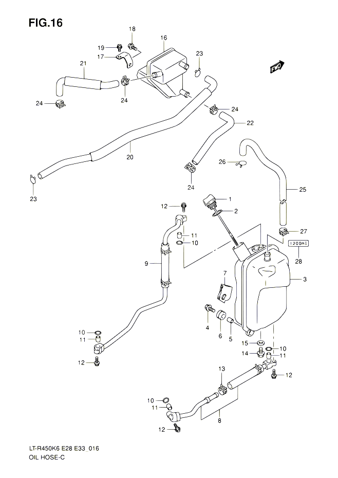 DURITE DHUILE POUR SUZUKI QUADRACER 450 2010 POUR SUZUKI QUADRACERLT R450 L0 LT R450Z L0 
