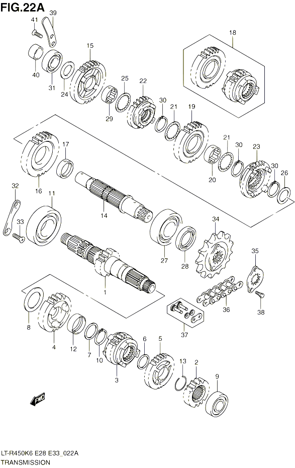 TRANSMISSION MODEL K8 K9 L0 POUR SUZUKI QUADRACER 450 2010 POUR SUZUKI QUADRACERLT R450 L0 LT R450Z L0 