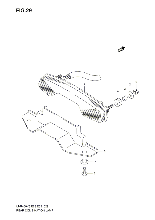 ENSEMBLE FEU ARRIERE E33 POUR SUZUKI QUADRACER 450 2010 POUR SUZUKI QUADRACERLT R450 L0  LT R450Z L0 