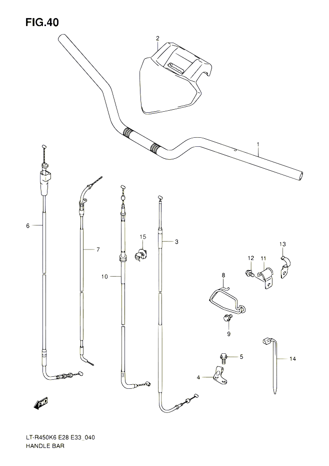 GUIDON POUR SUZUKI QUADRACER 450 2010 POUR SUZUKI QUADRACERLT R450 L0 LT R450Z L0 