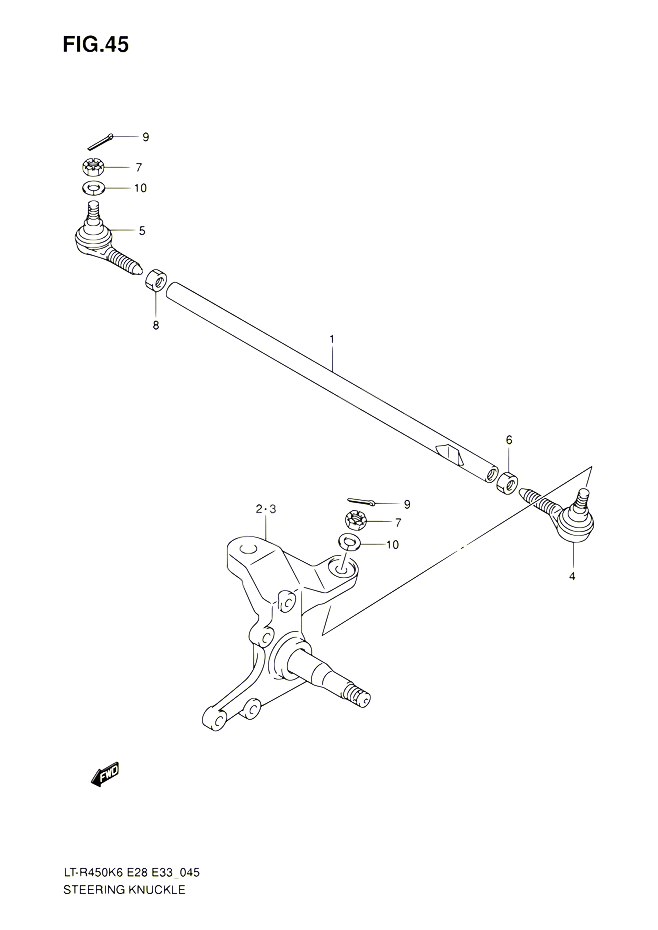 BIELLETTE DE DIRECTION MOYEU POUR SUZUKI QUADRACER 450 2010 POUR SUZUKI QUADRACERLT R450 L0  LT R450Z L0 