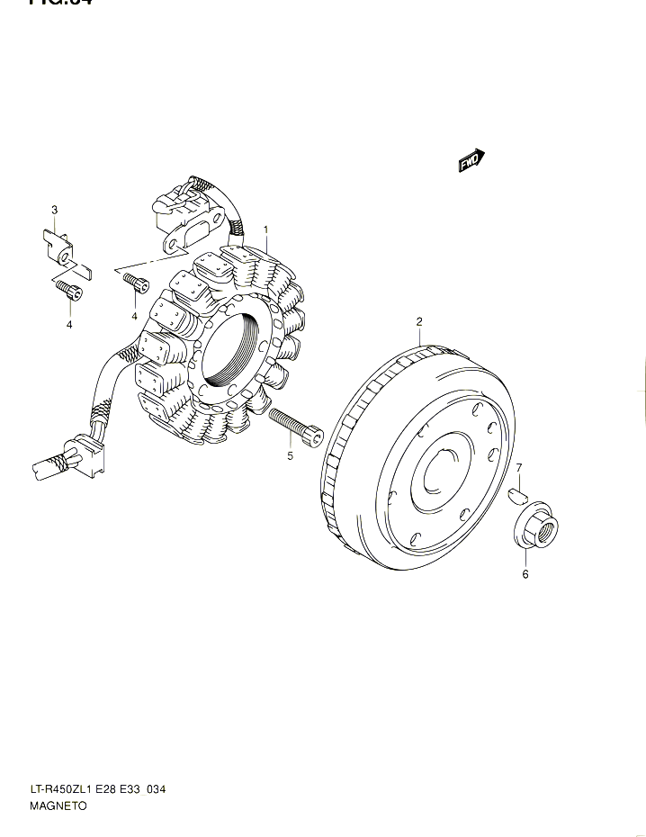 ALLUMAGE ROTOR STATOR POUR SUZUKI QUADRACER 450 2011 POUR SUZUKI QUADRACERLT R450 L1 LT R450Z L1 