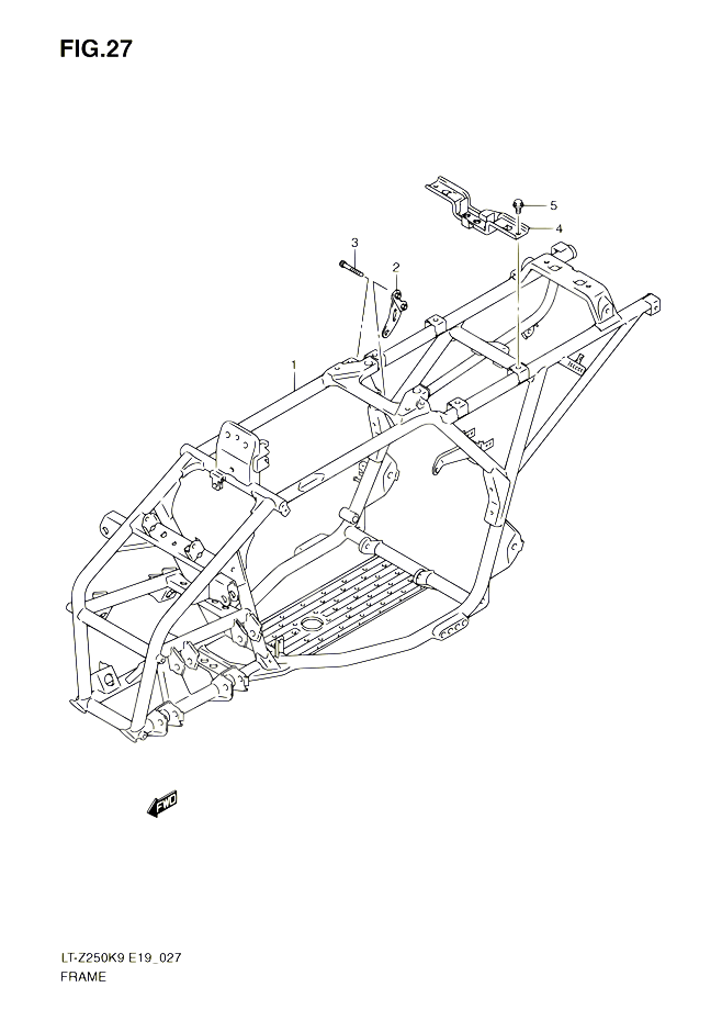 CADRE POUR SUZUKI QUADSPORT 250 2010 POUR SUZUKI QUADSPORTLT Z250 L0  LT Z250Z L0 