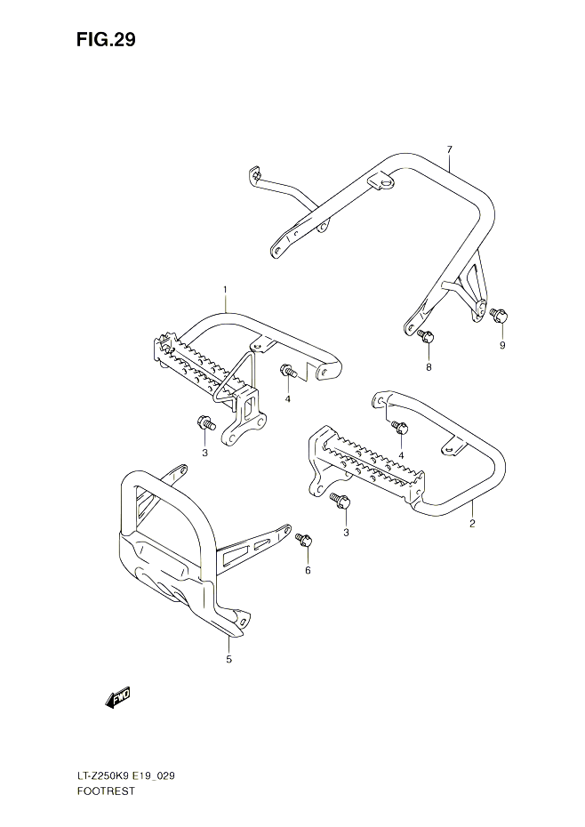 REPOSE PIED POUR SUZUKI QUADSPORT 250 2010 POUR SUZUKI QUADSPORTLT Z250 L0  LT Z250Z L0 