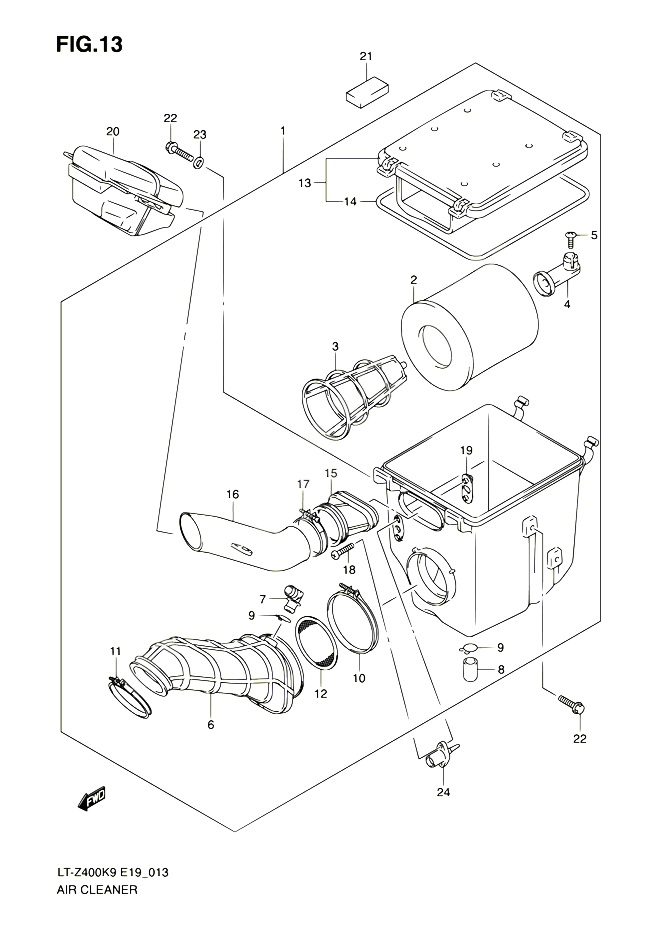 FILTRE A AIR POUR SUZUKI QUADSPORT 400 2010 POUR SUZUKI QUADSPORTLT Z400 L0  LT Z400Z L0 