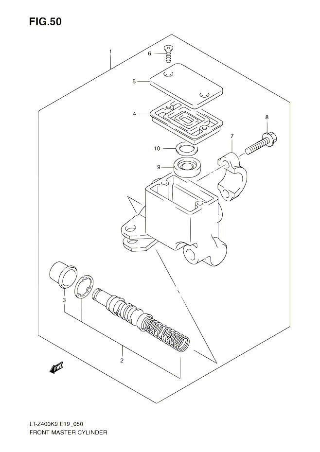 MAITRE CYLINDRE AVANT POUR SUZUKI QUADSPORT 400 2010 POUR SUZUKI QUADSPORTLT Z400 L0 LT Z400Z L0 