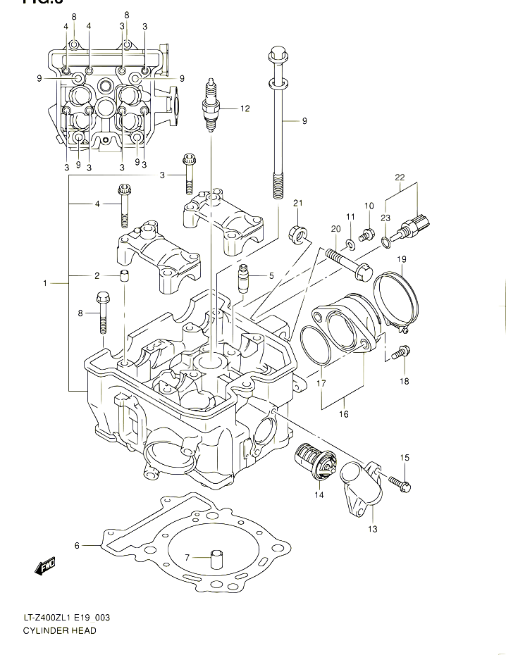 CULASSE POUR SUZUKI QUADSPORT 400 2011 POUR SUZUKI QUADSPORTLT Z400 L1 LT Z400Z L1 