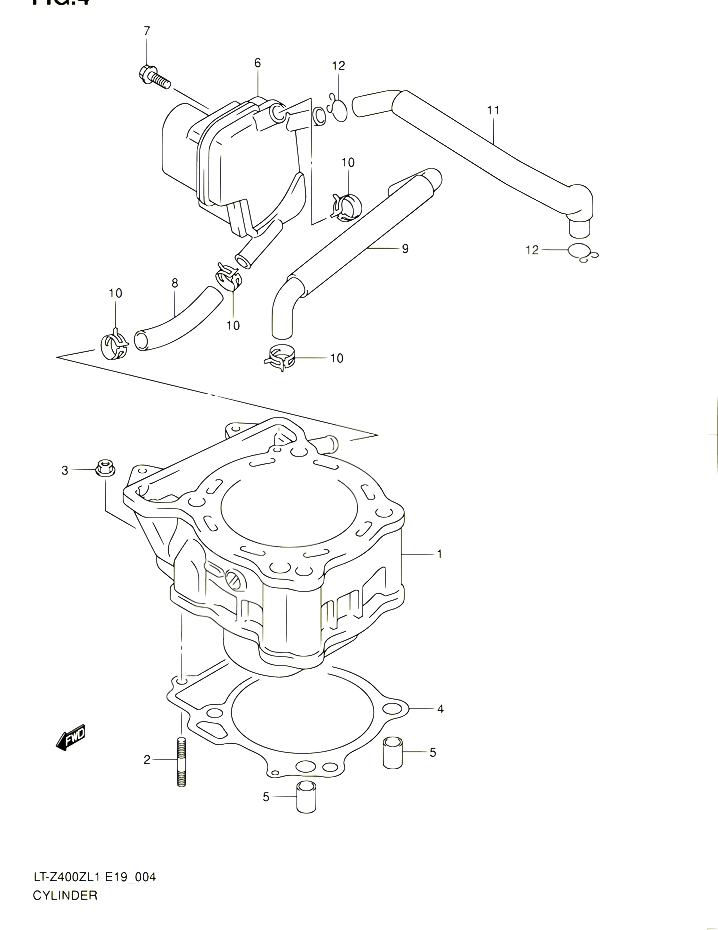 CYLINDRE POUR SUZUKI QUADSPORT 400 2011 POUR SUZUKI QUADSPORTLT Z400 L1 LT Z400Z L1 