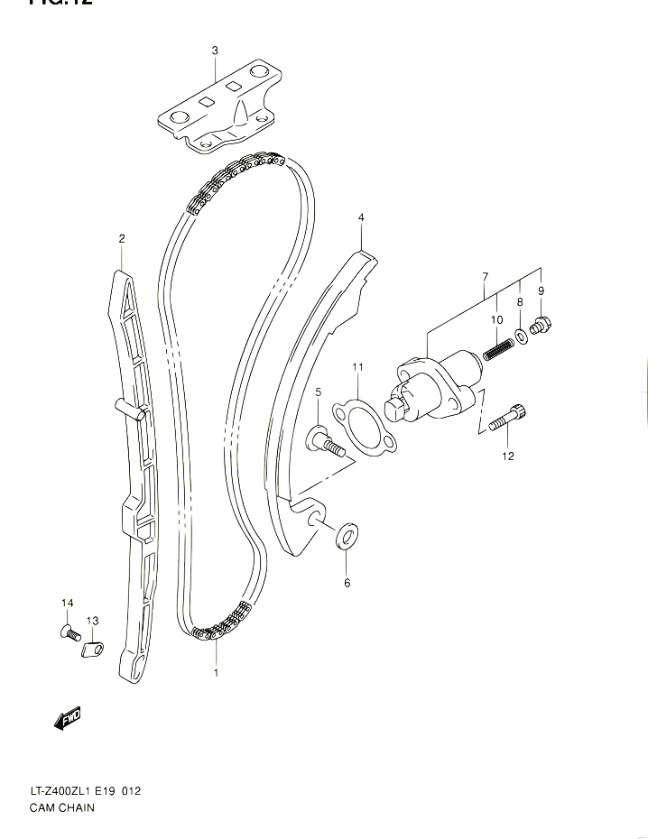 DISTRIBUTION POUR SUZUKI QUADSPORT 400 2011 POUR SUZUKI QUADSPORTLT Z400 L1  LT Z400Z L1 