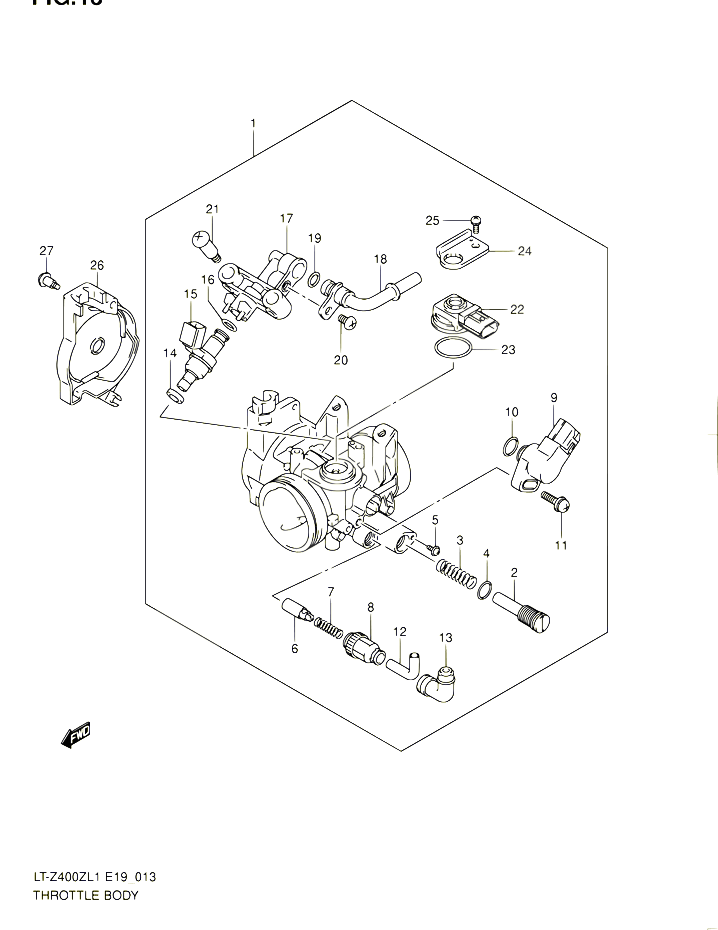 CORPS DE PAPILLON POUR SUZUKI QUADSPORT 400 2011 POUR SUZUKI QUADSPORTLT Z400 L1 LT Z400Z L1 