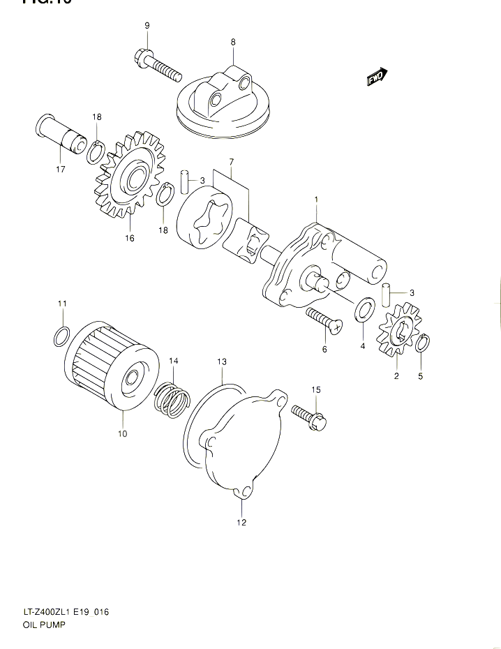 POMPE A HUILE POUR SUZUKI QUADSPORT 400 2011 POUR SUZUKI QUADSPORTLT Z400 L1 LT Z400Z L1 