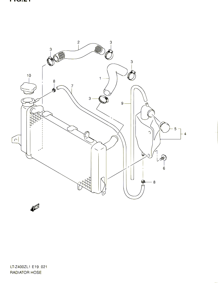 DURITE DE RADIATEUR POUR SUZUKI QUADSPORT 400 2011 POUR SUZUKI QUADSPORTLT Z400 L1 LT Z400Z L1 