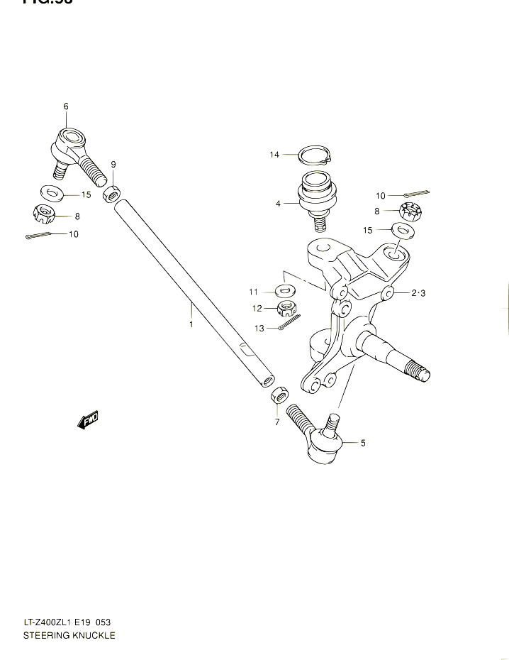 BIELLETTE DE DIRECTION MOYEU POUR SUZUKI QUADSPORT 400 2011 POUR SUZUKI QUADSPORTLT Z400 L1  LT Z400Z L1 