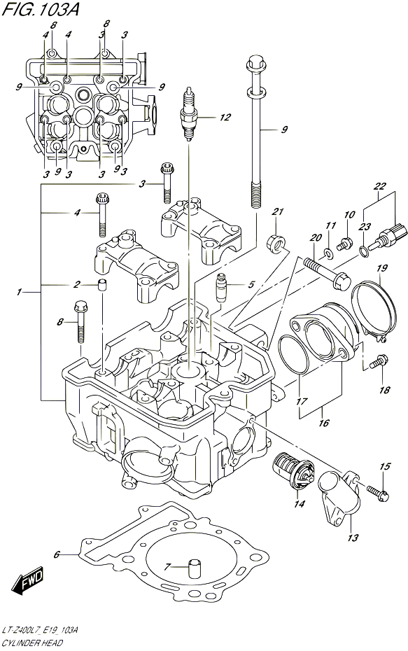 CULASSE POUR SUZUKI QUADSPORT 400 2017 POUR QUADSPORT Z400 LT Z400 L7 