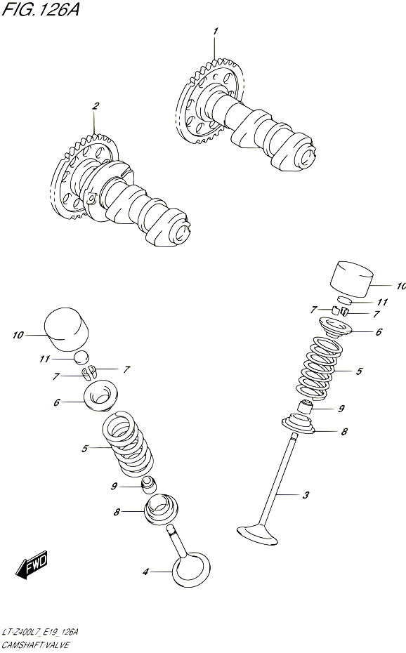 ARBRE A CAMES VALVE POUR SUZUKI QUADSPORT 400 2017 POUR QUADSPORT Z400 LT Z400 L7 