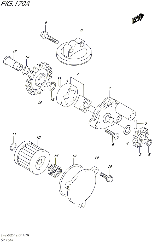 POMPE A HUILE POUR SUZUKI QUADSPORT 400 2017 POUR QUADSPORT Z400 LT Z400 L7 