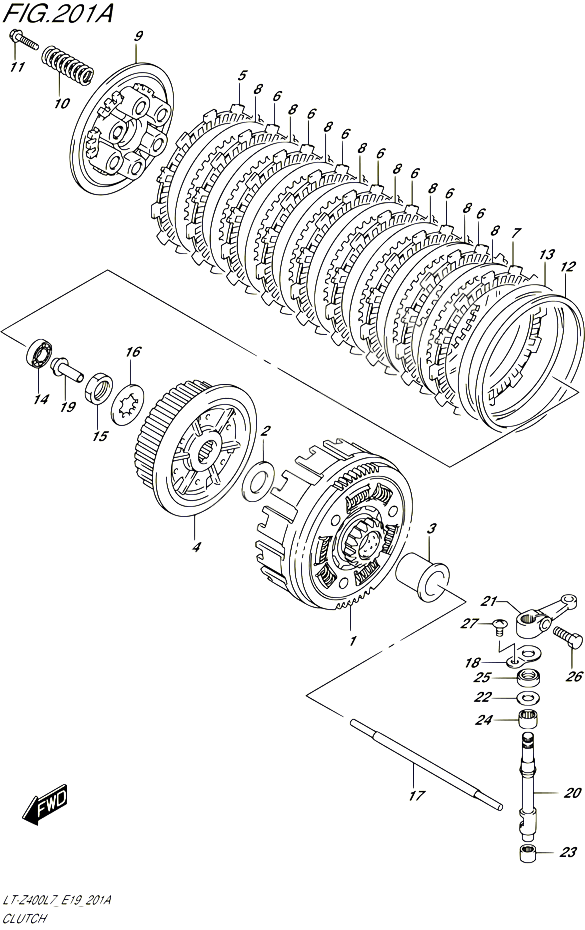 EMBRAYAGE POUR SUZUKI QUADSPORT 400 2017 POUR QUADSPORT Z400 LT Z400 L7 