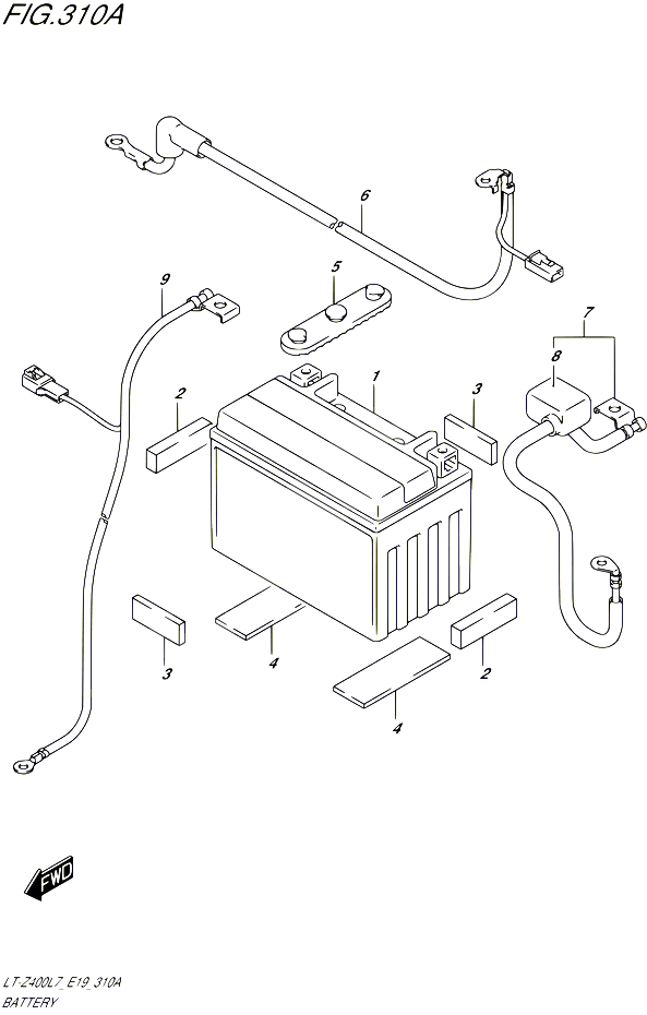 BATTERIE POUR SUZUKI QUADSPORT 400 2017 POUR QUADSPORT Z400 LT Z400 L7 