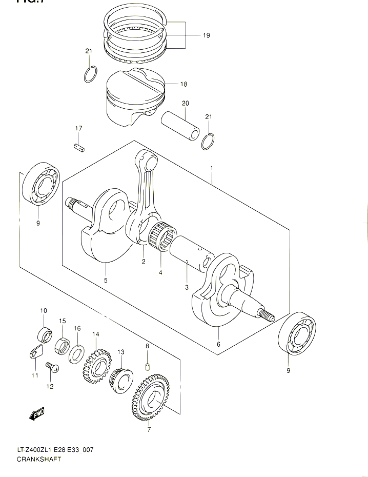 VILEBREQUIN POUR SUZUKI QUADSPORT 400 2011 POUR SUZUKI QUADSPORTLT Z400Z L1 