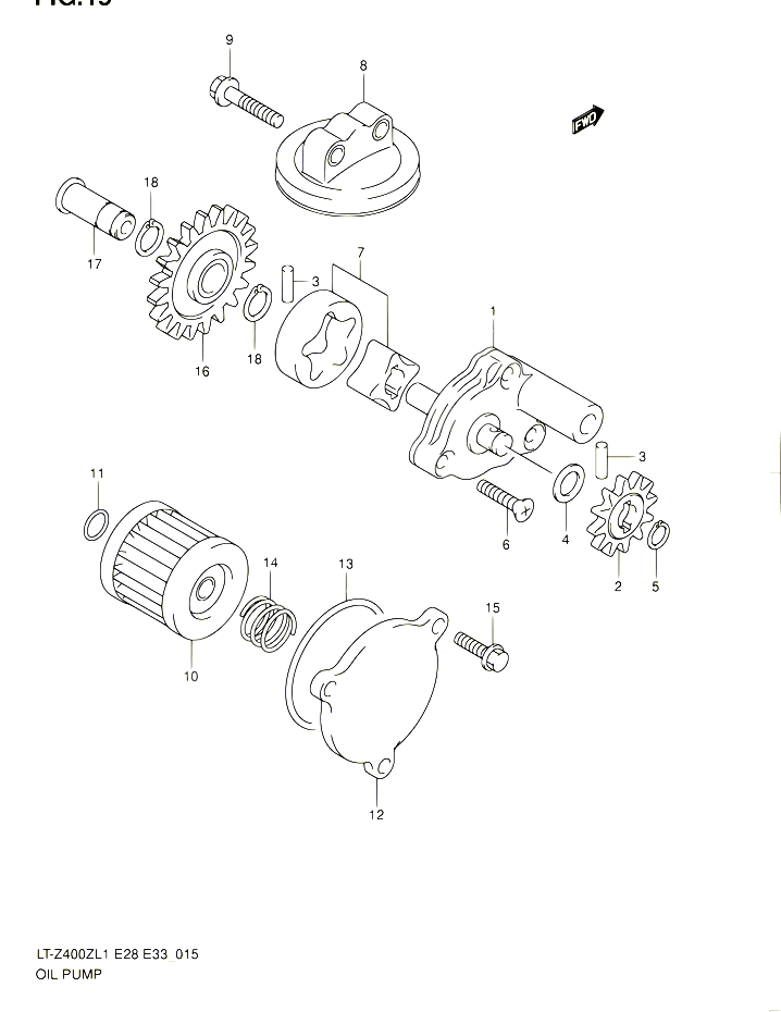 POMPE A HUILE POUR SUZUKI QUADSPORT 400 2011 POUR SUZUKI QUADSPORTLT Z400Z L1 