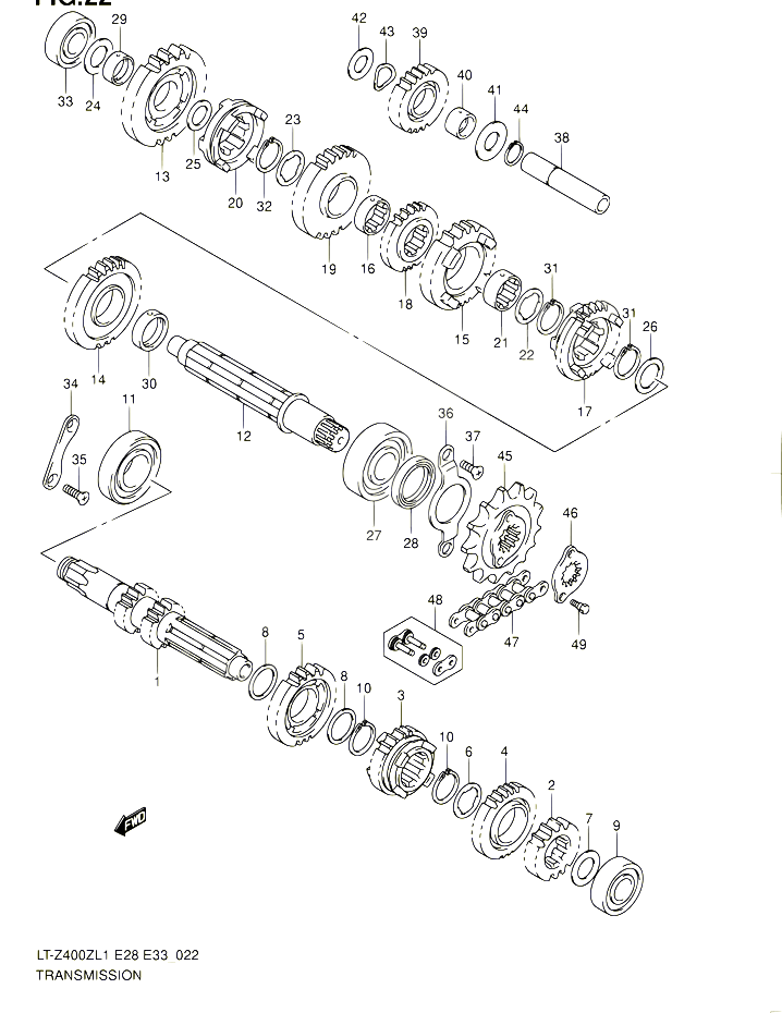 TRANSMISSION POUR SUZUKI QUADSPORT 400 2011 POUR SUZUKI QUADSPORTLT Z400Z L1 